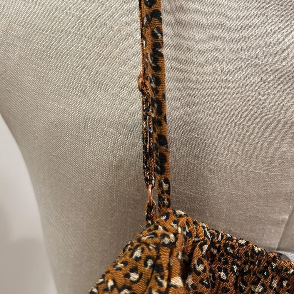 Urban Outfitters leopard ruffle chest lightweight mini dress sz small - Picture 11 of 11